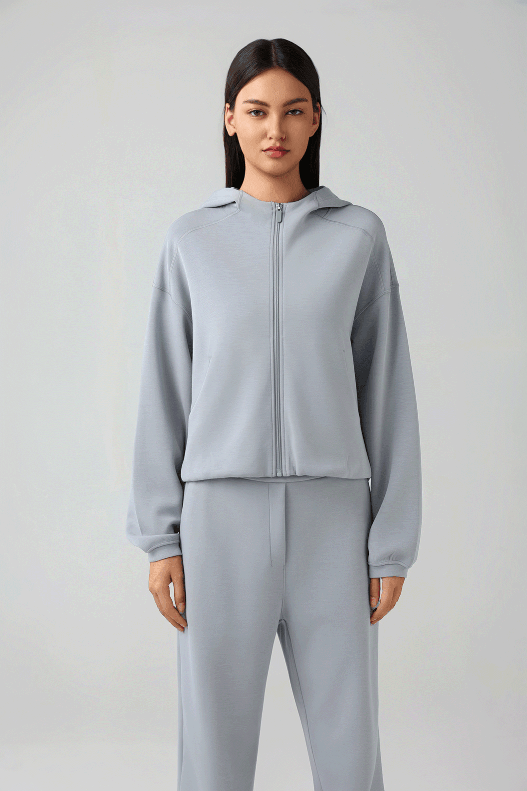 Cropped Zip Up Hoodies Fleece Pullover Sweatshirt - Loopstar