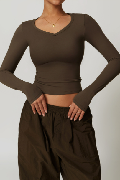 Brushed LongSleeve Yoga Tops - Loopstar