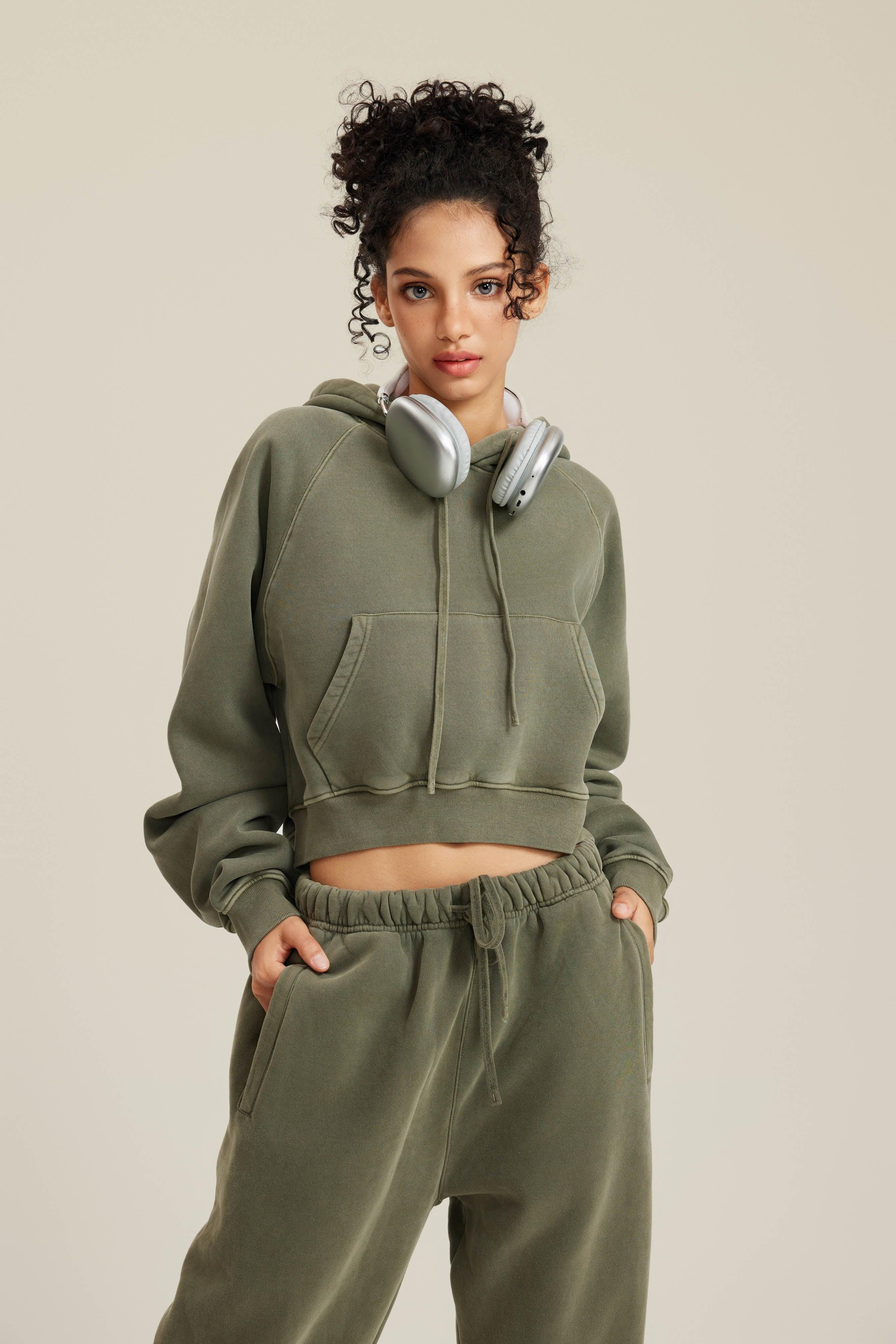 Off Shoulder Retro Fleece Hoodie - Loopstar