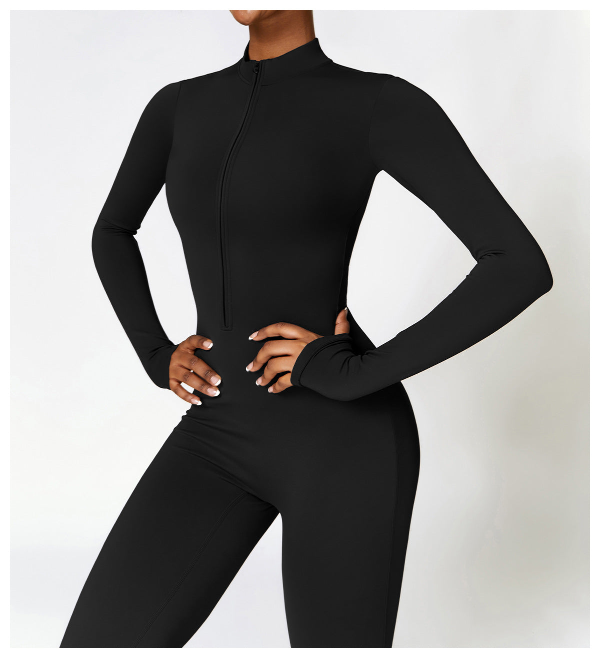 Warm Fleece-Lined Zippered Fitted Shapewear Bodysuit - Loopstar