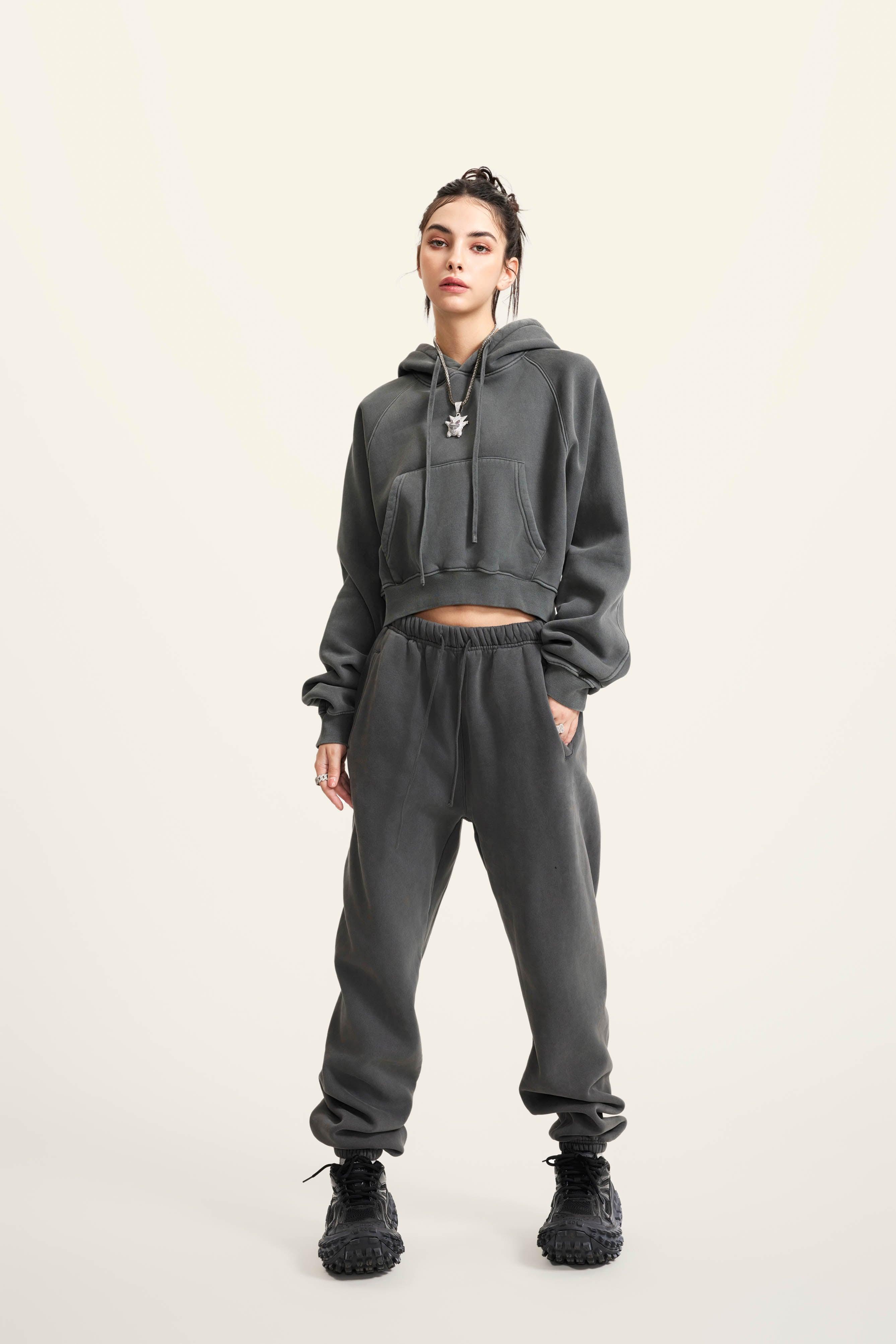 Off Shoulder Retro Fleece Hoodie - Loopstar