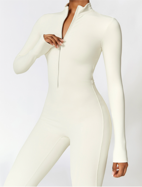 Warm Fleece-Lined Zippered Fitted Shapewear Bodysuit - Loopstar