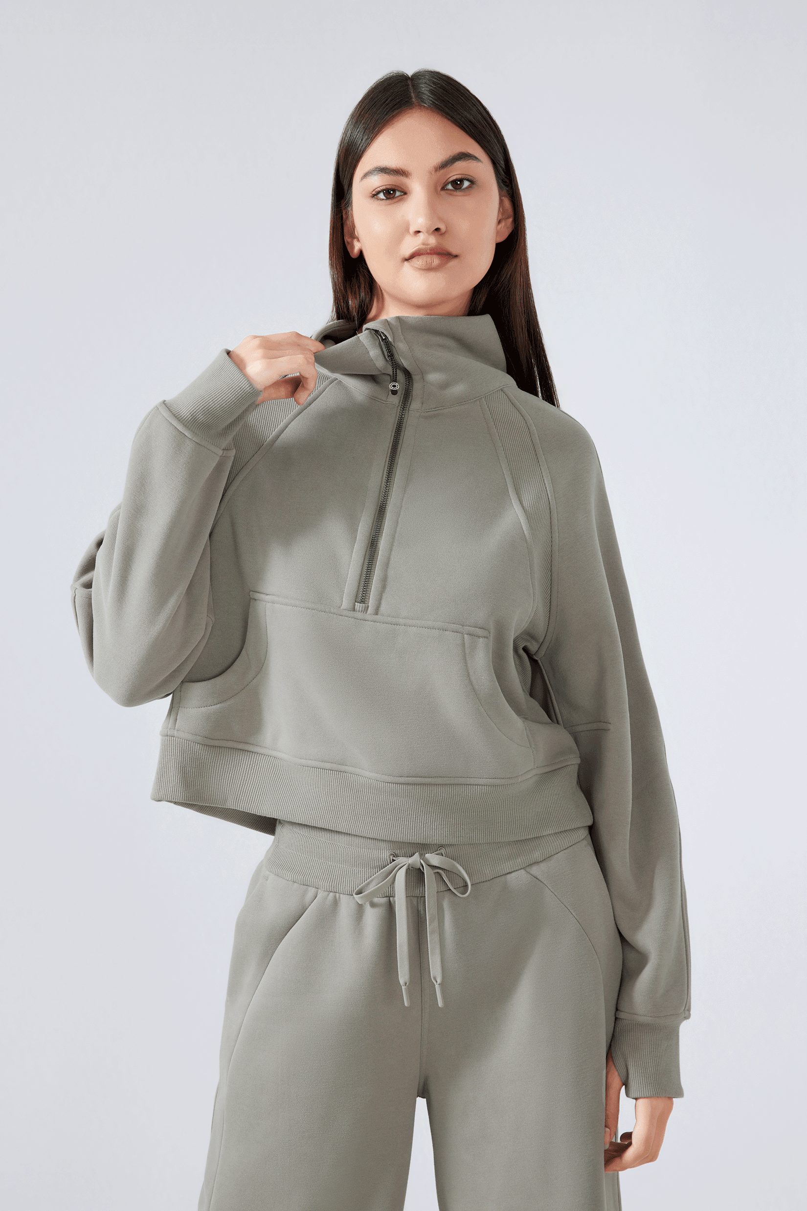 Oversized Funnel Neck Half-Zip - Loopstar