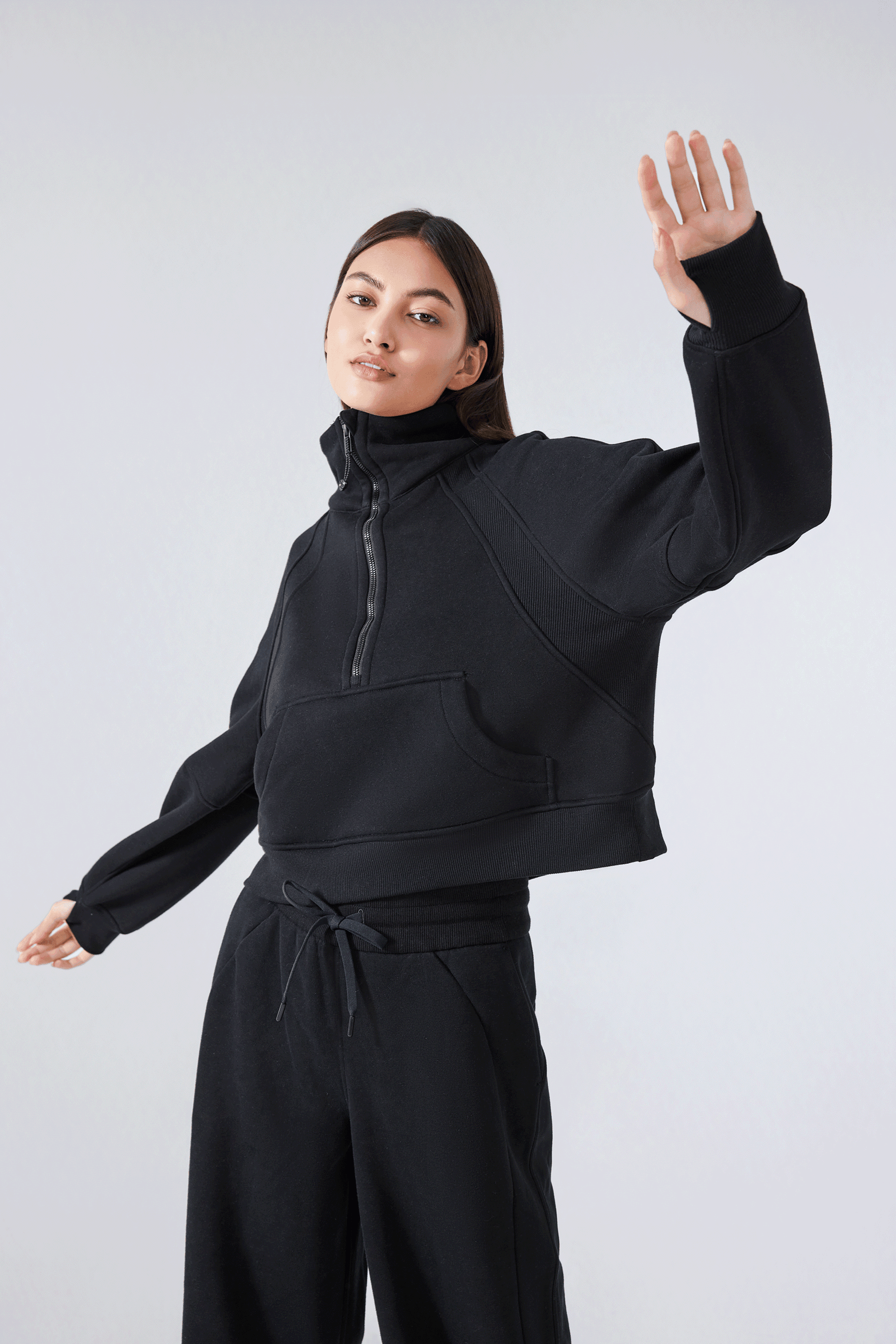 Oversized Funnel Neck Half-Zip - Loopstar