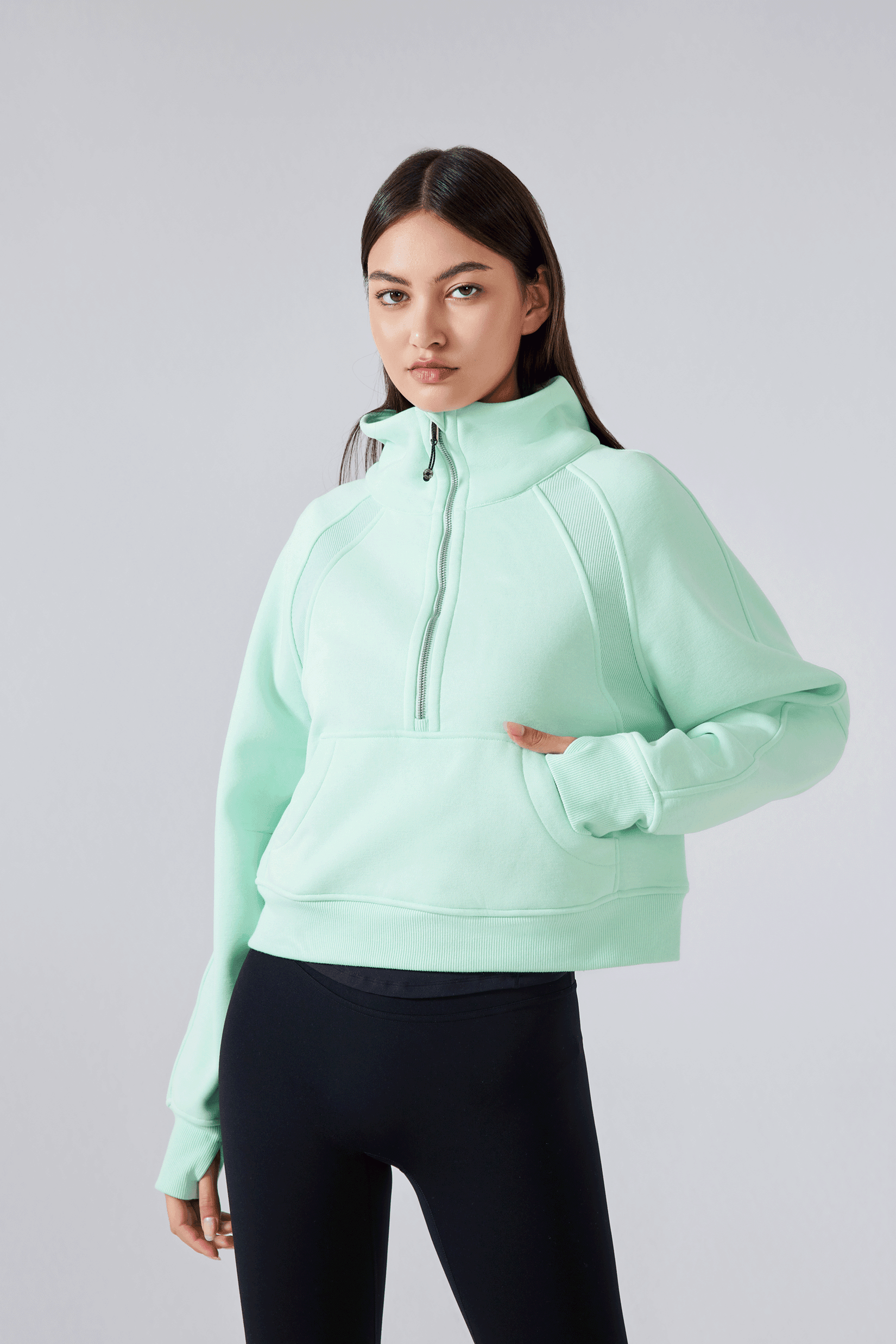 Oversized Funnel Neck Half-Zip - Loopstar