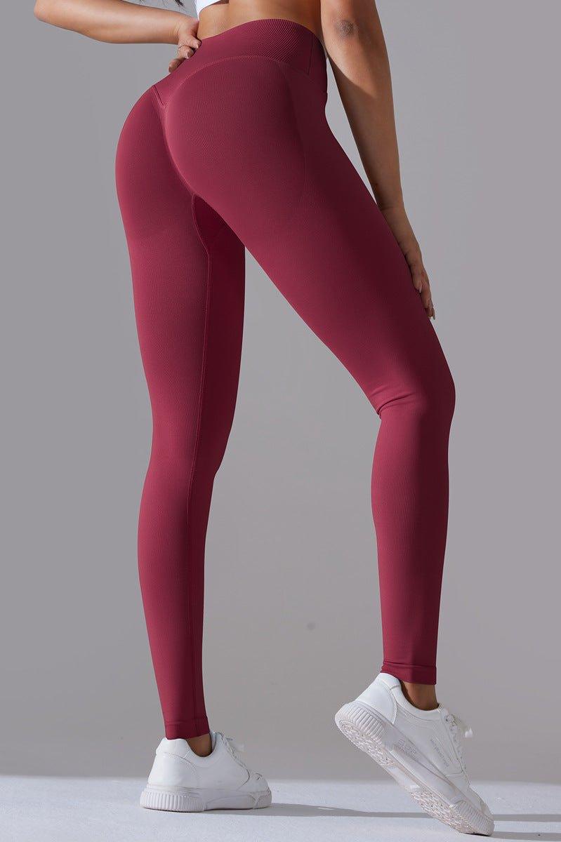 Cross Waist Peach Hip Booty Lifting Yoga Pants - Loopstar