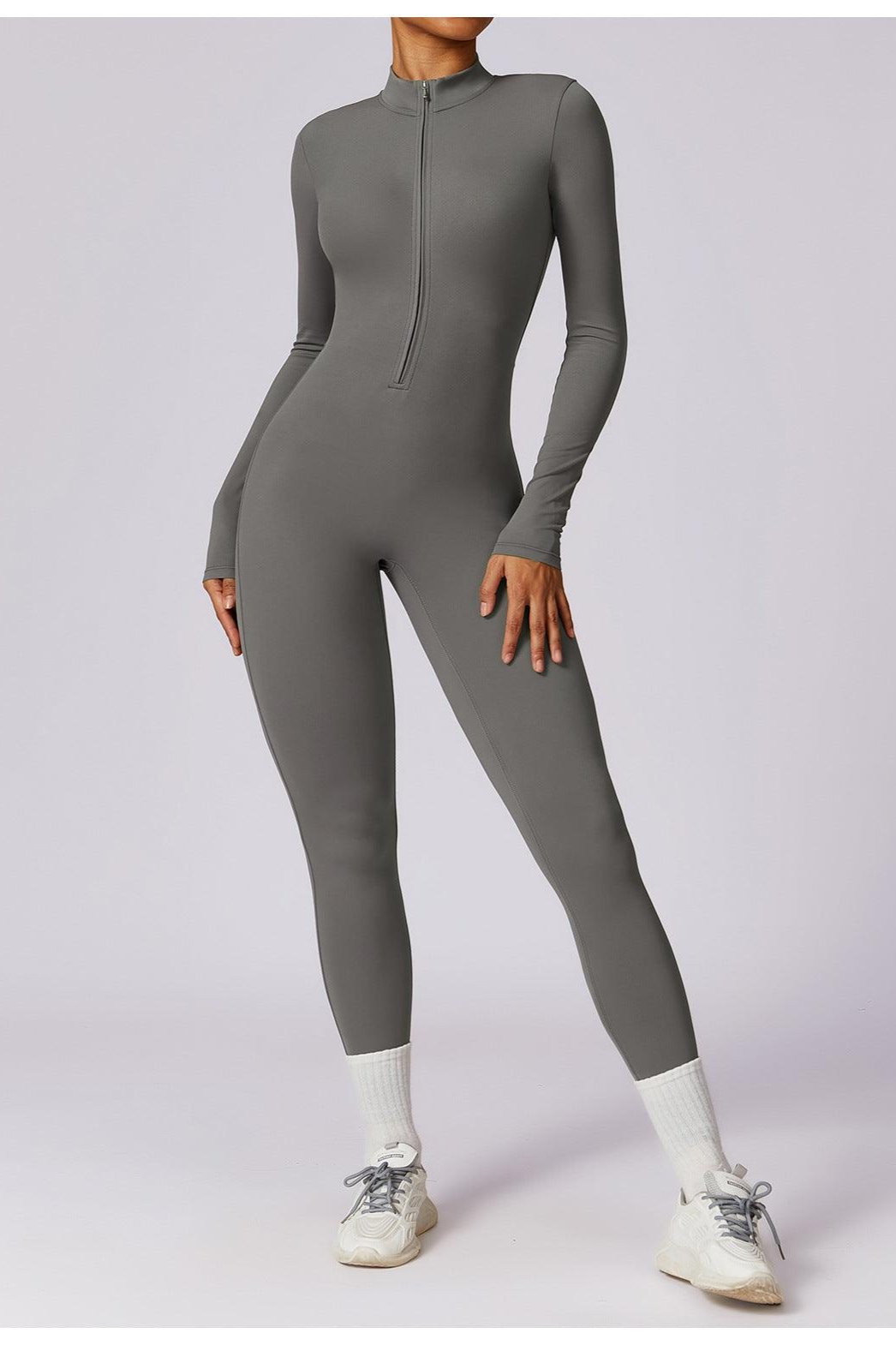 Long Sleeve Workout Zip Jumpsuit - Loopstar