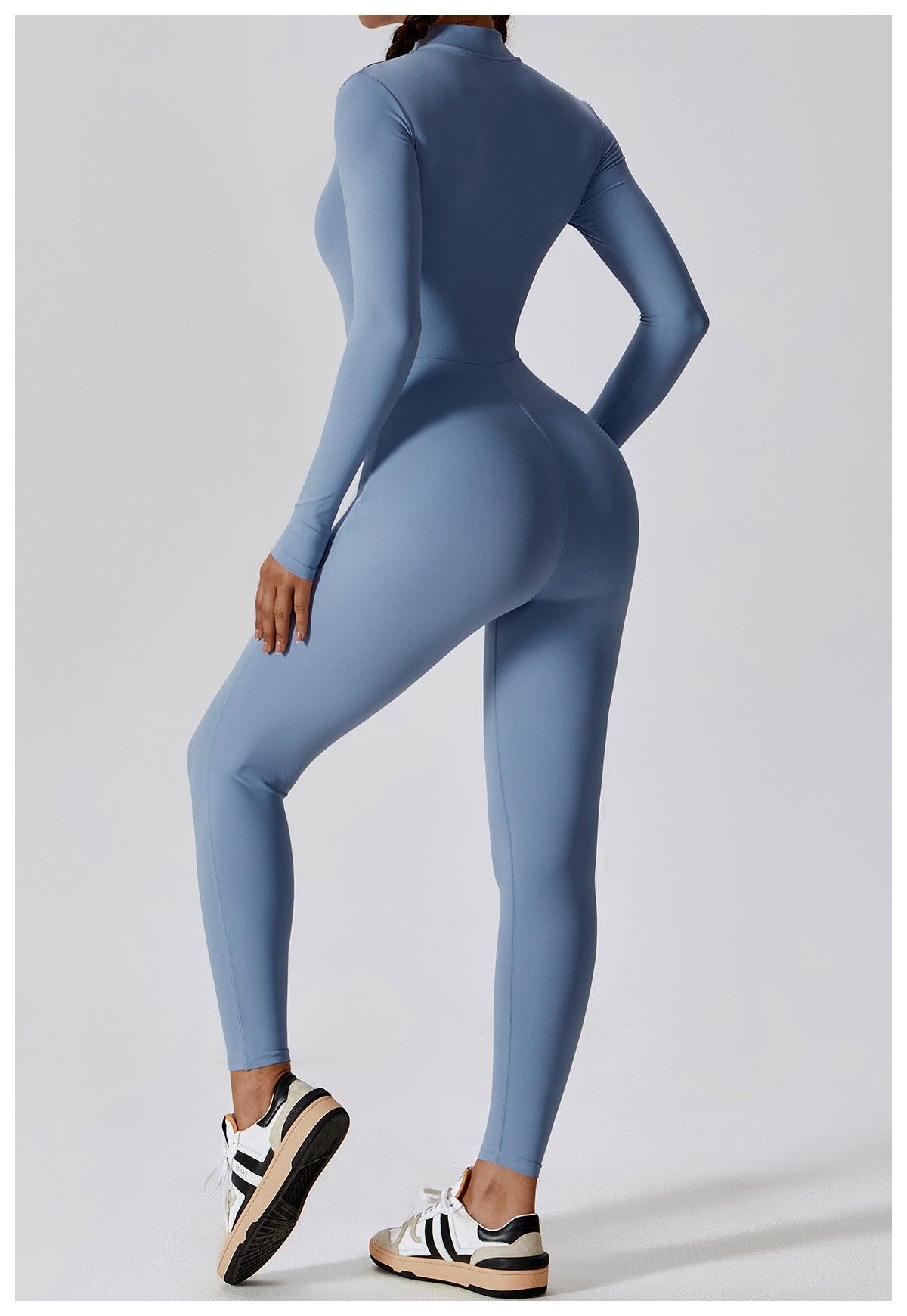 Long Sleeve Workout Zip Jumpsuit - Loopstar