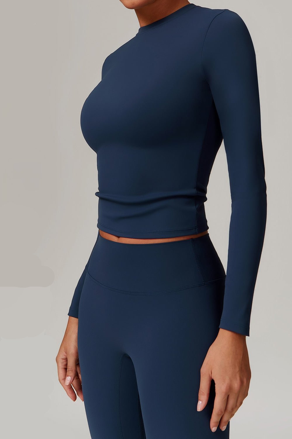 High Collar Plus Velvet Long-Sleeve Yoga Top - Loopstar