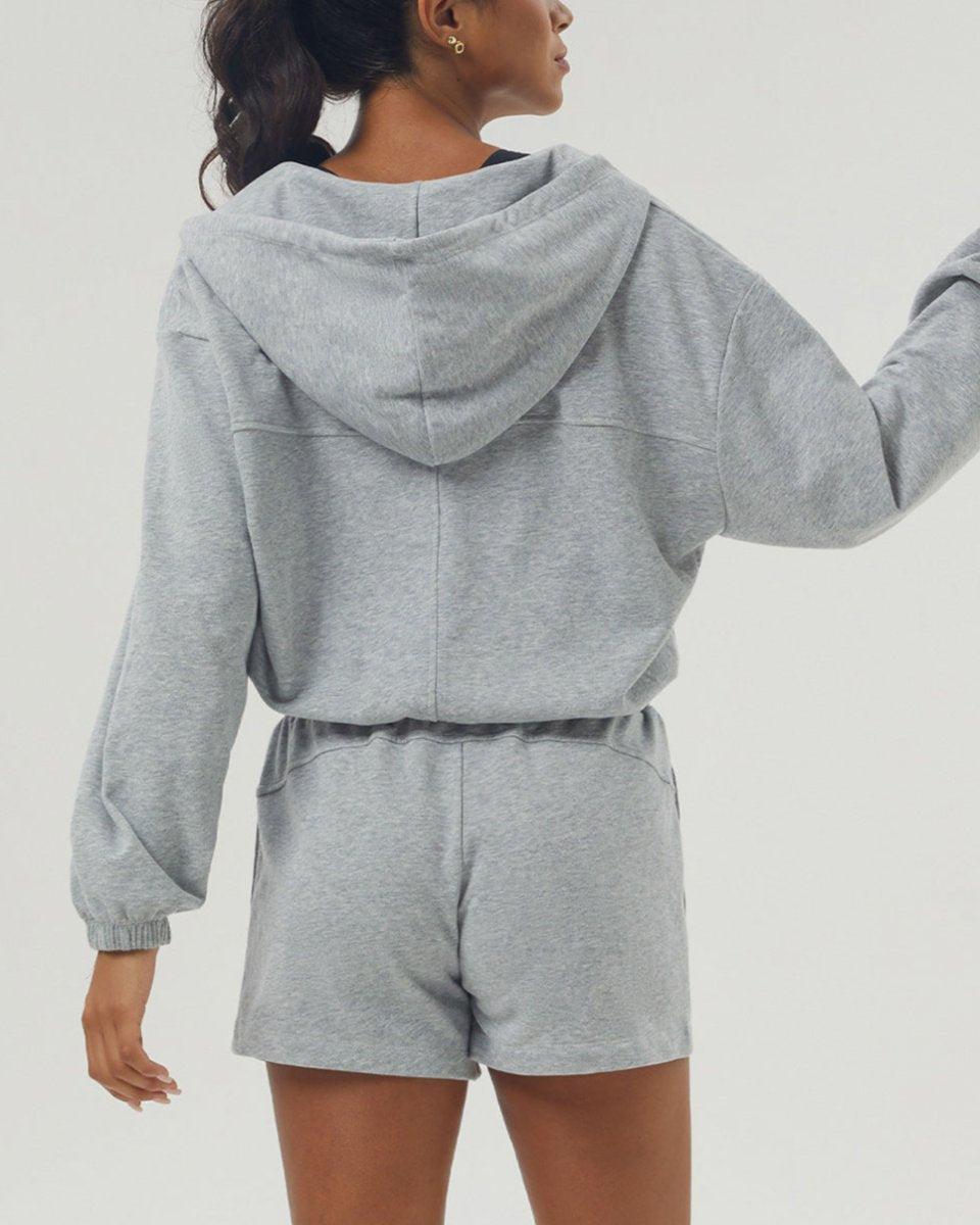 Casual Long Sleeve Cropped Zip-up Hoodie - Loopstar