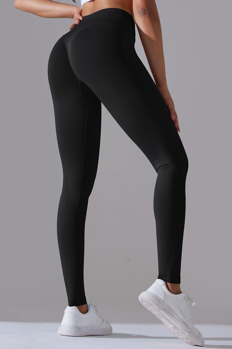 Cross Waist Peach Hip Booty Lifting Yoga Pants - Loopstar