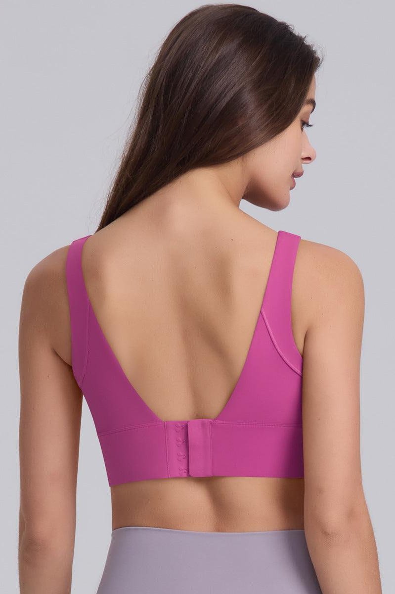 Ratchet Closure Shock-Absorbing Gathering Yoga Sports Bra - Loopstar