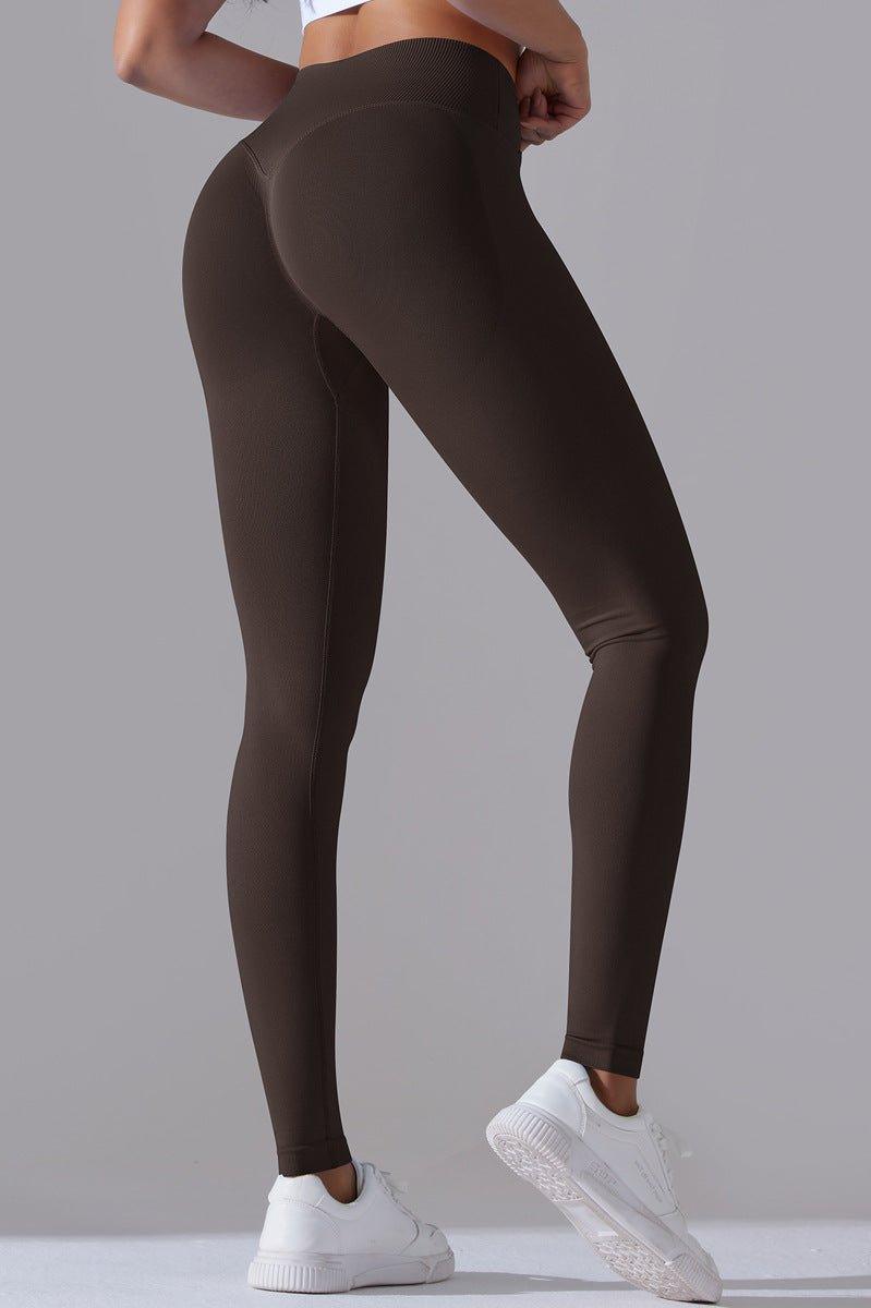 Cross Waist Peach Hip Booty Lifting Yoga Pants - Loopstar