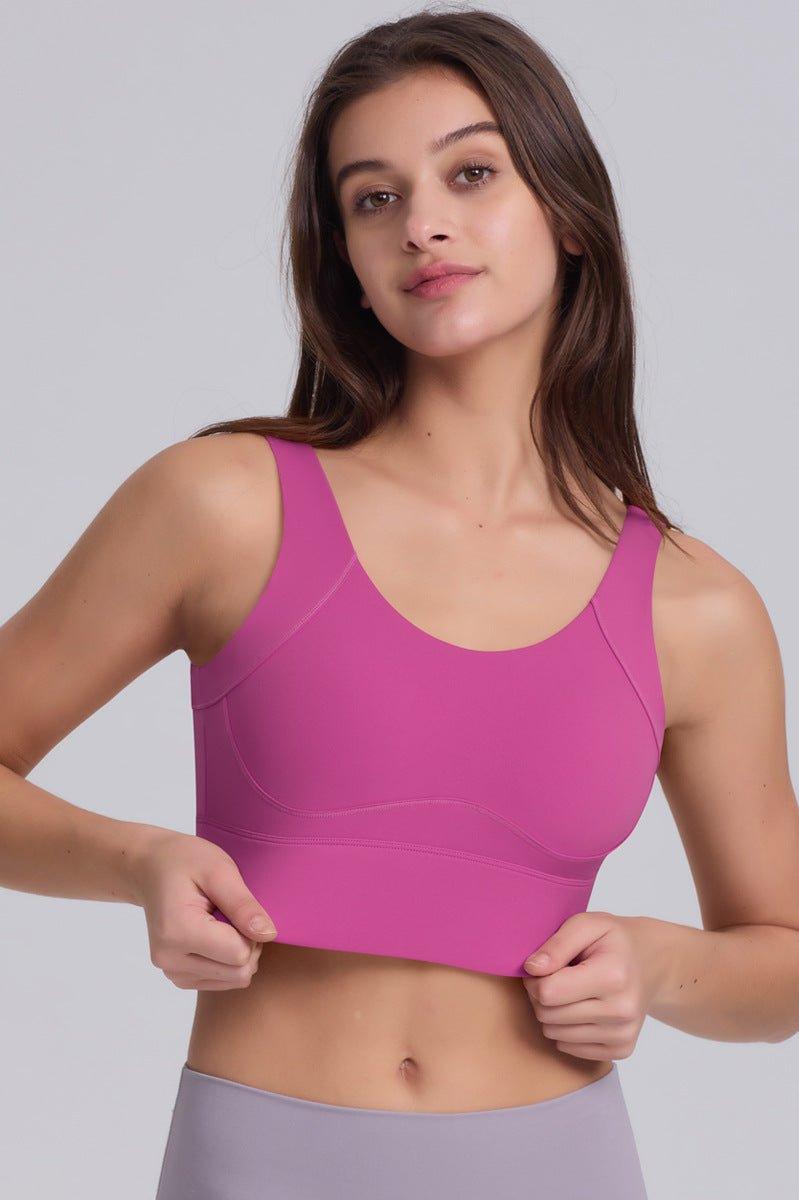 Ratchet Closure Shock-Absorbing Gathering Yoga Sports Bra - Loopstar