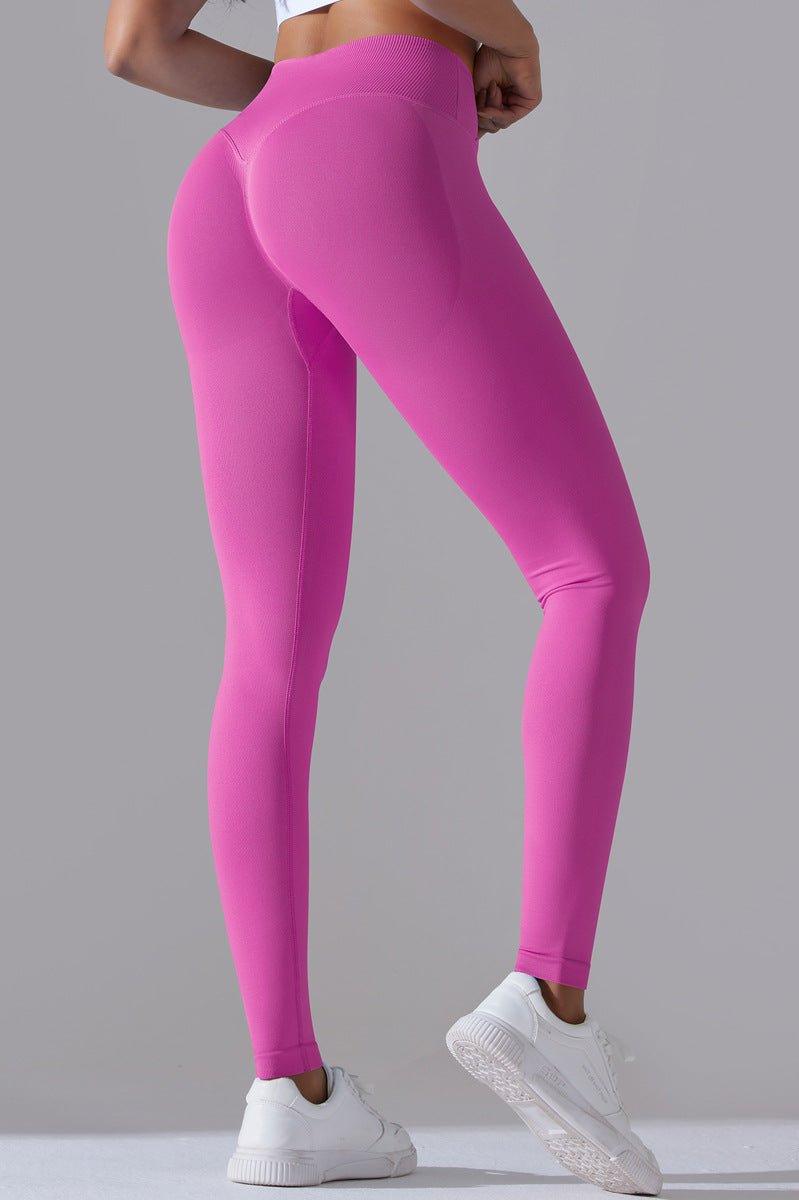 Cross Waist Peach Hip Booty Lifting Yoga Pants - Loopstar