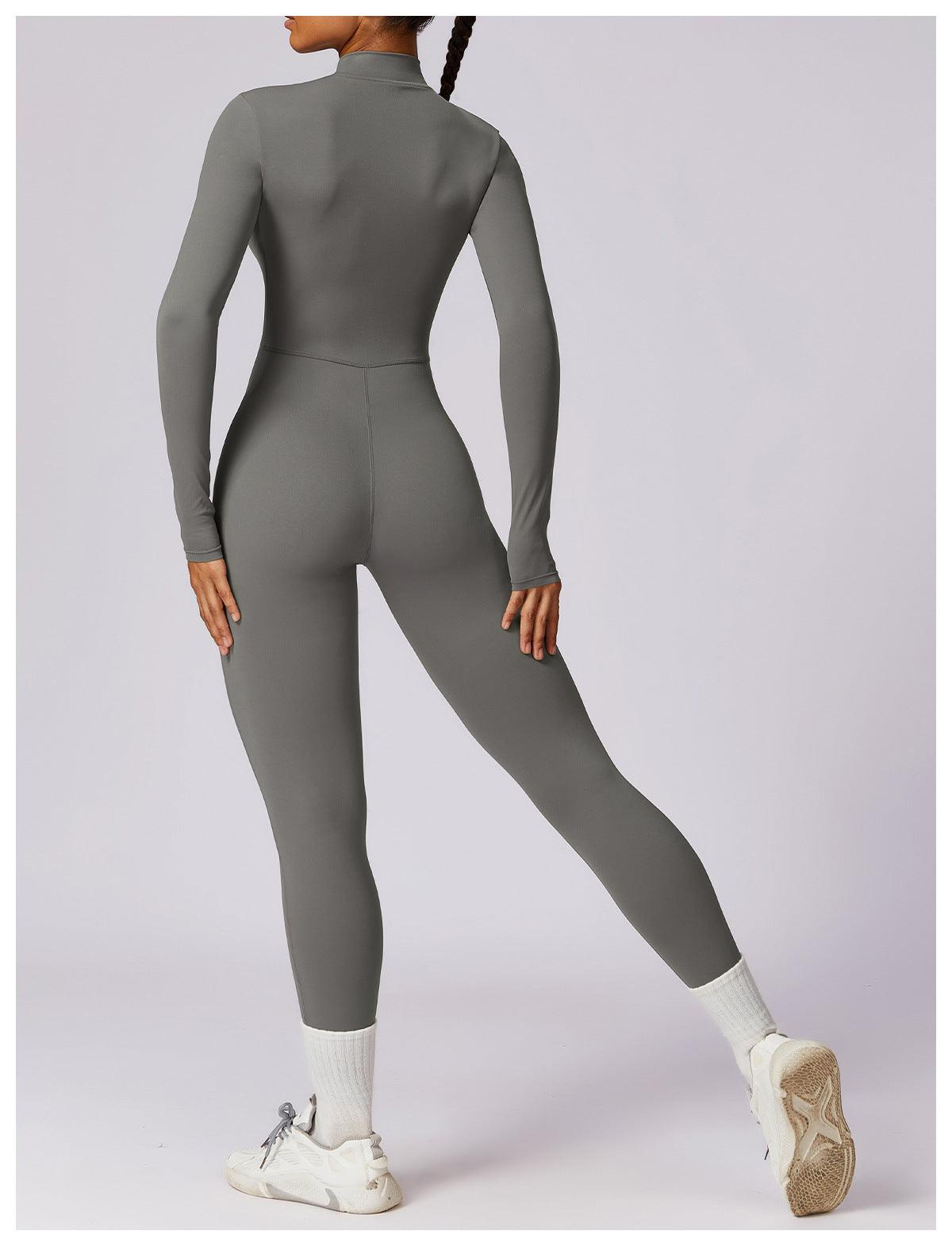 Long Sleeve Workout Zip Jumpsuit - Loopstar