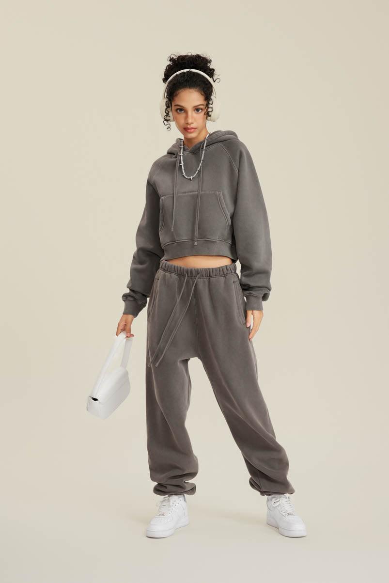 Off Shoulder Retro Fleece Hoodie - Loopstar