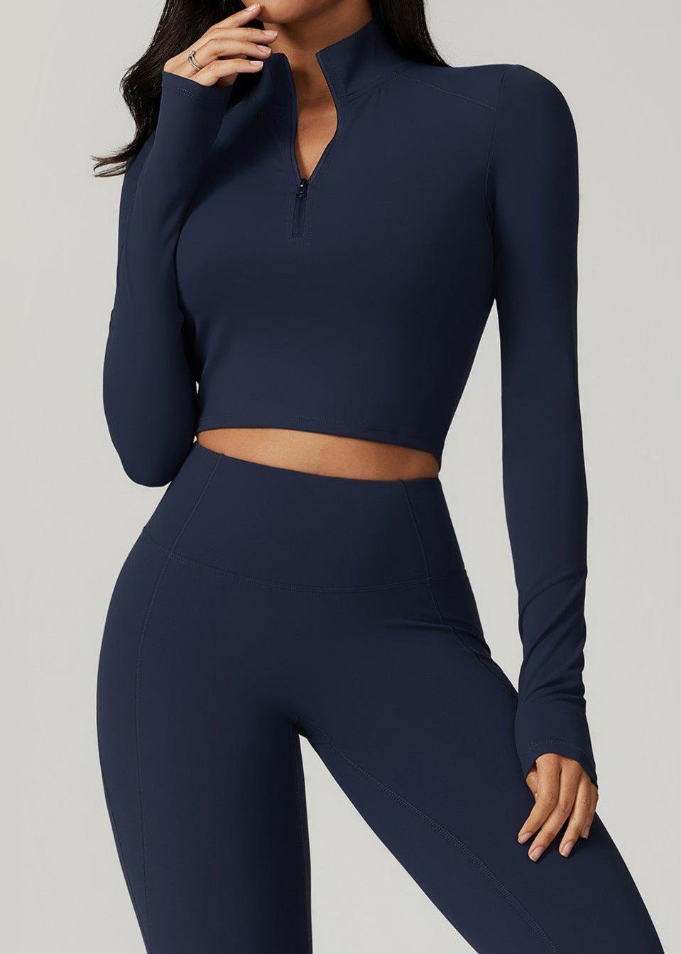 High Neck Long Sleeve Activewear Top - Loopstar